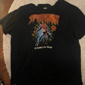 Marvel Black Tee with Red & Blue Spider-Man Graphic